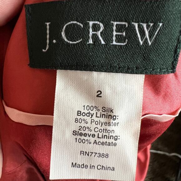 J.Crew Ruffle 100% Silk Jacket, Classic Luxury Minimalism Timeless Workwear Sz 2 - Picture 6 of 6